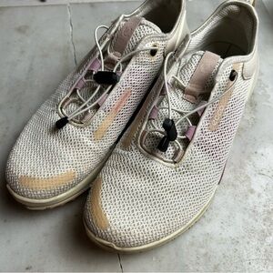 Ecco Women's Cream and Purple Sneakers Size 9 Active wear